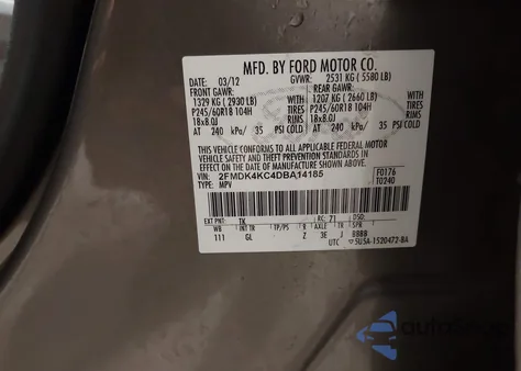 2013 Ford Edge Limited from USA, damaged, VIN 2FMDK4KC4DBA14185
